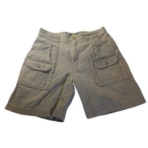 Cabelas Cargo Shorts Womens 10 Khaki Cotton Canvas Hiking Utility Outdoor